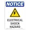 Signmission OSHA Notice Sign, 14" H, 10" W, Rigid Plastic, Electrical Shock Hazard Sign With Symbol, Portrait OS-NS-P-1014-V-11699 - alternate 1